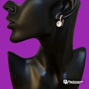 VTG Crystal Old Hollywood Leverback Earrings